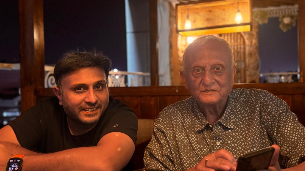 Rahul Phukan with his father